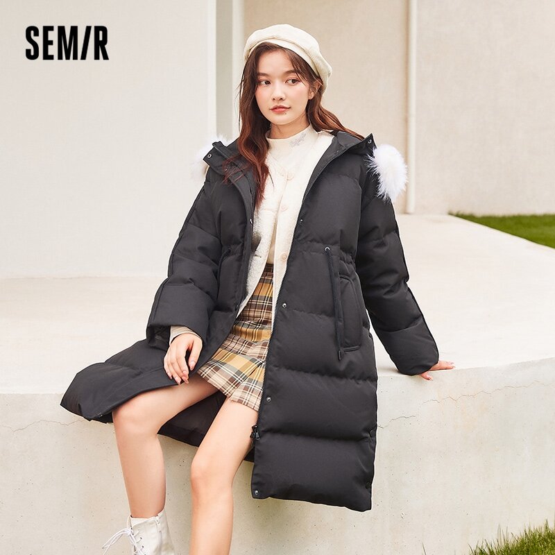 SEMIR Winter Thick Down Coat Women Warm Fashion  Coats Black Down Padded Female Down Jacket Elegant Zipper Clothes