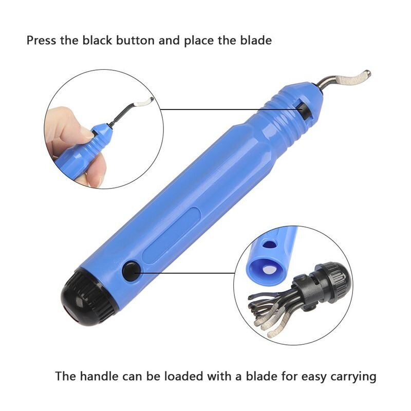 1 Set Tools Fixed Handle Plastic Burr Pocket Knife NB1100 Scraper+10pc BS1010 Blades Trimming Neaten Deburring Head Cutter