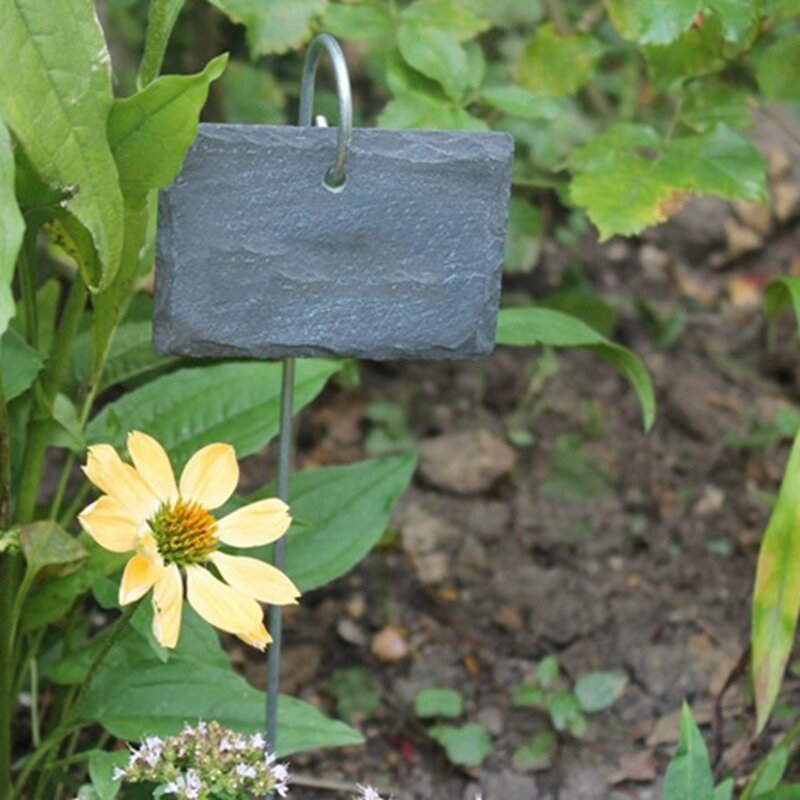 10Pcs 식물 레이블 정원 마커 징후 레이블 꽃 침대 냄비 재배자에 대 한 태그를 매달려 비바람에 견디는 재사용 가능한 슬레이트