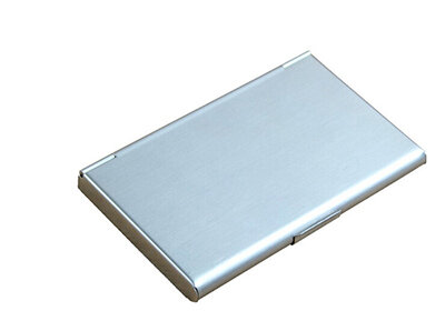 Estuche de Metal para tarjeta de identificación de negocios, soporte de caja fina de acero inoxidable de 9,3x5,7x0,7 cm