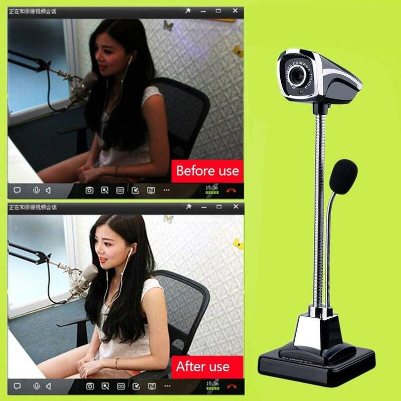 Fanshu kamera internetowa usb 1080p komputera PC Laptop Full HD Youtube wideo na żywo kamera led Night Vision z mikrofon dla Skype