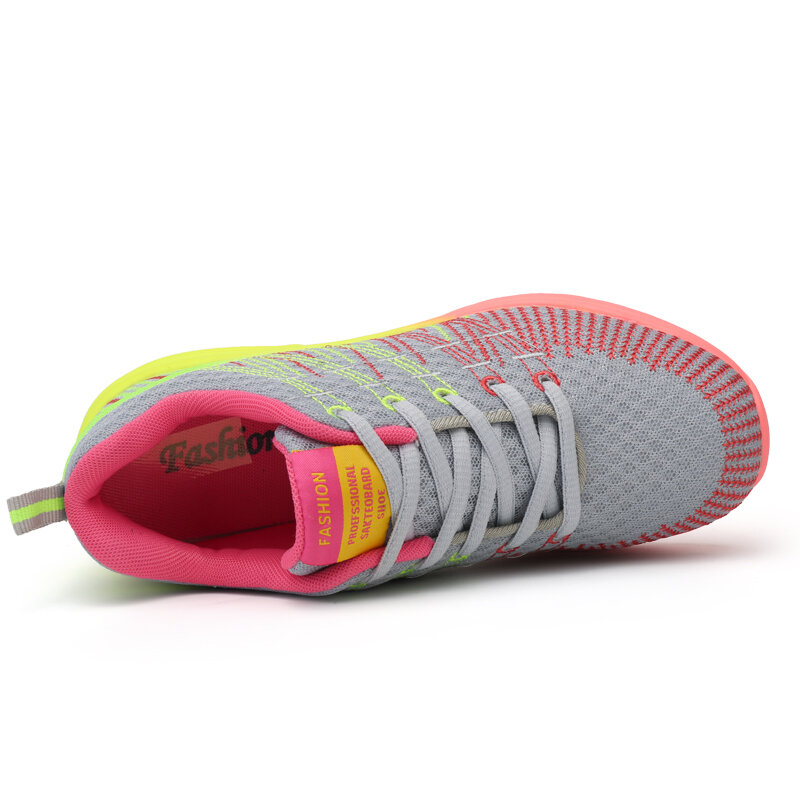 Tênis de corrida nova respirável almofada de ar mulher sapatos esportivos marca rendas-up tênis ao ar livre marca de fitness sapatos baratos