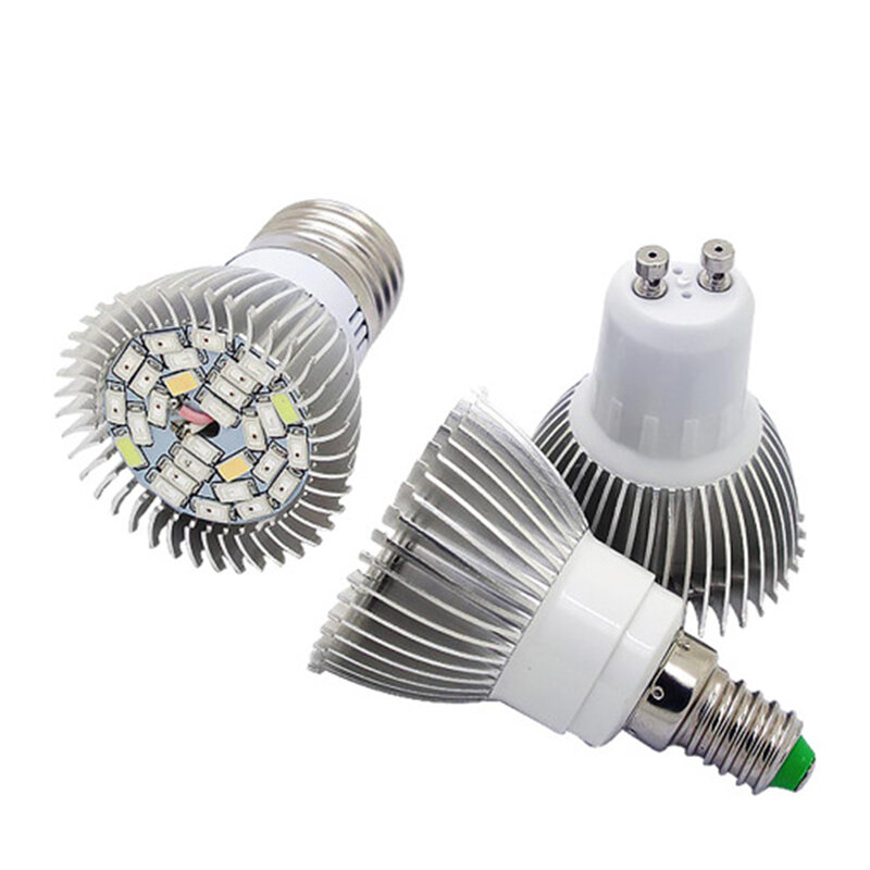 Bombilla LED de espectro completo para cultivo de plantas hidropónicas, E27, E14, GU10, 28LED