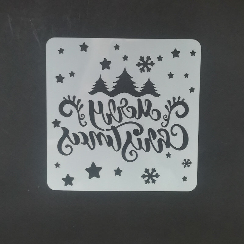 13*13 Christmas pvc Layering Stencils for DIY Scrapbooking/photo album Decorative Embossing DIY Paper Cards Crafts