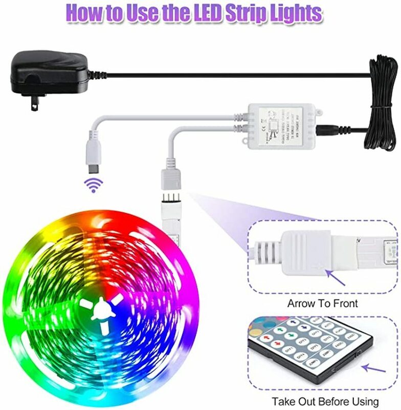 Bande lumineuse LED RGB Flexible, 12V DC, 5050/2835, 5/10/15/20M, ruban d'éclairage avec télécommande et application pour téléphone, wi-fi et Bluetooth