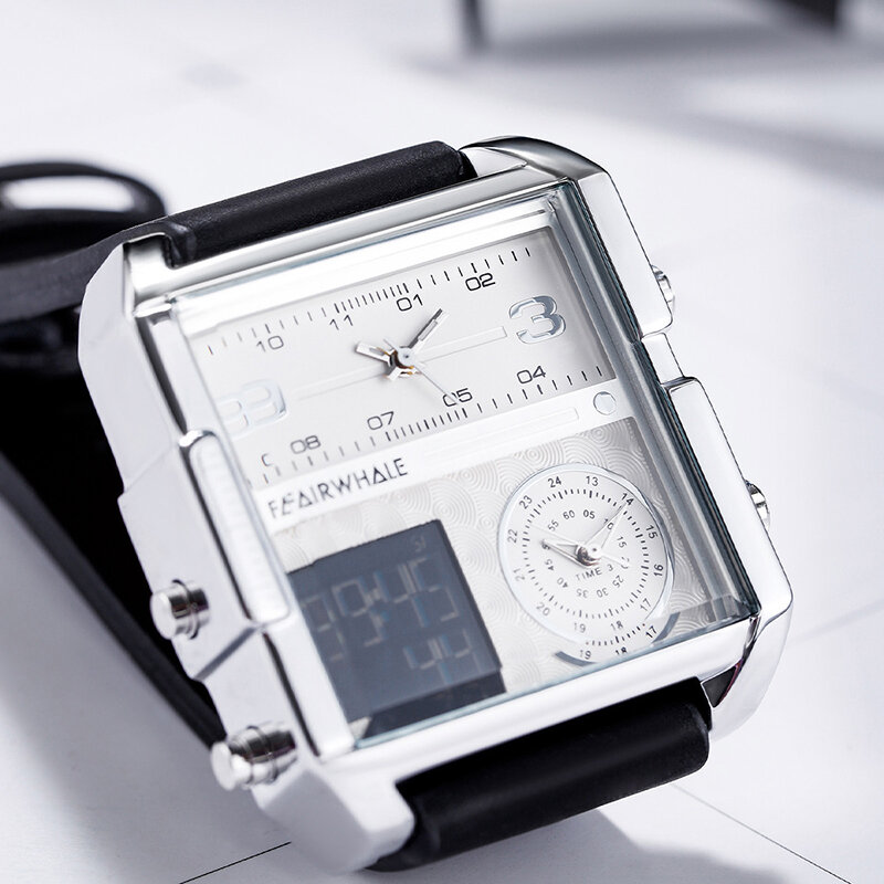 Mark Fairwhale-reloj deportivo multifuncional para hombre, pulsera Digital con espejo Hardlex, resistente al agua, luminoso, cronógrafo