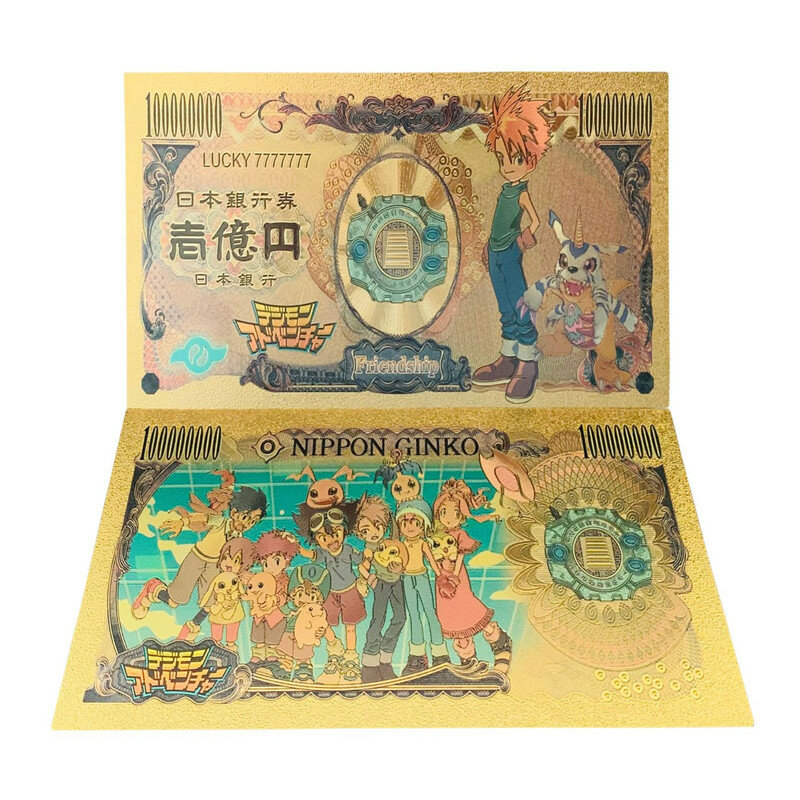 Anime Digimon Abenteuer Gold Folie Cosplay Prop Digimon Monster Gedenk Banknote