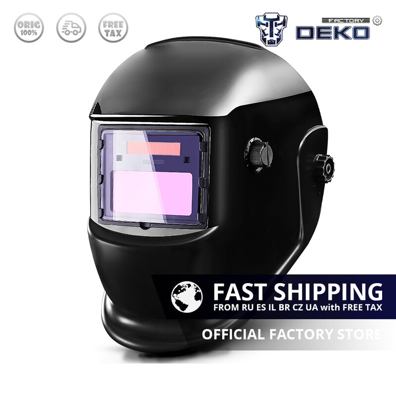 DEKO-DKMZ350 태양열 자동 밝기 전기 용접 마스크 헬멧, 공장 아울렛 용접 용 아르곤 아크 용접기 캡