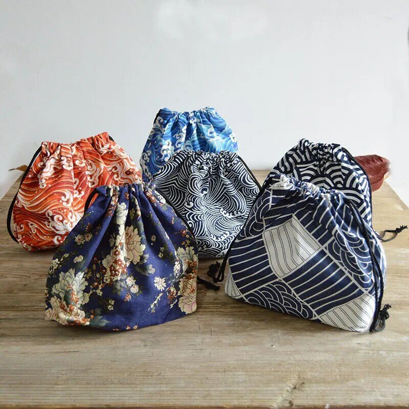 9 kolor przenośny i styl japoński pojemnik Bento torba torba na Lunch na wynos torba torba na piknik biżuteria do torebki torba podróżny zestaw do herbaty