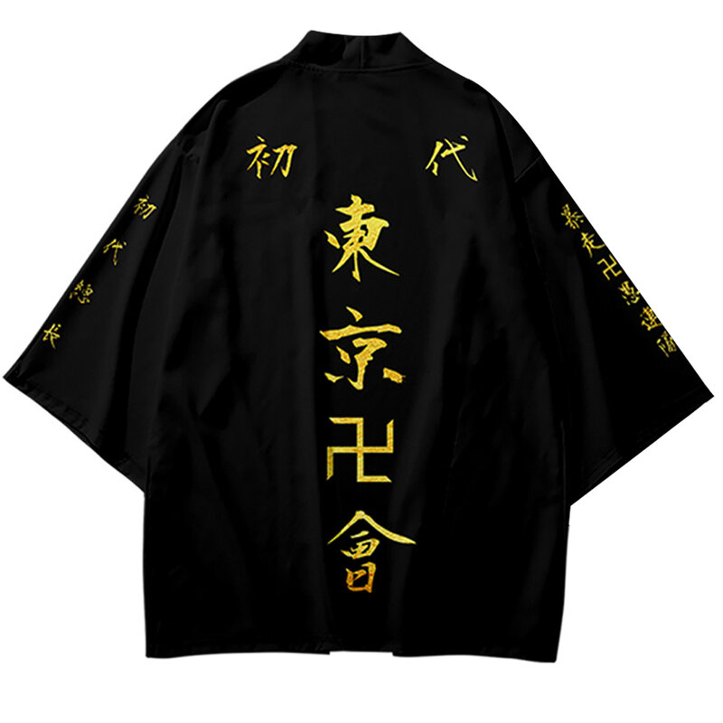 أنيمي طوكيو المنتقمون تأثيري قميص عباءة من Draken مانجي عصابة للصيف هاوري كيمونو المحملة الرجال قصيرة الأكمام