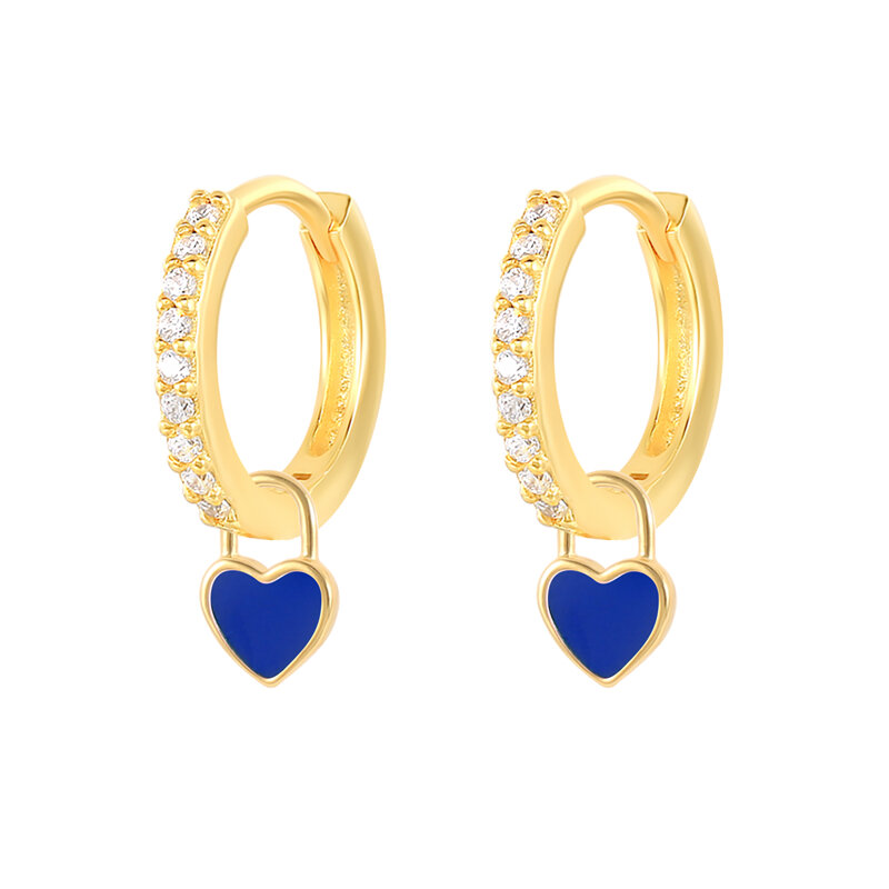 CANNER vero argento Sterling 925 accessori fibbia dell'orecchio orecchini a cerchio blu per le donne orecchino Huggie con ciondolo argento 925 joyero