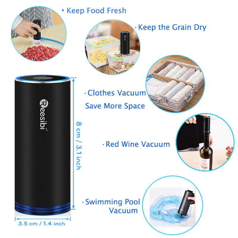 Elektrische Vakuum Versiegelung Lagerung Luftpumpe für Home Reisen Kleidung Decken Lebensmittel Sous Vide Vakuum Verpackung Lebensmittel Schoner Taschen