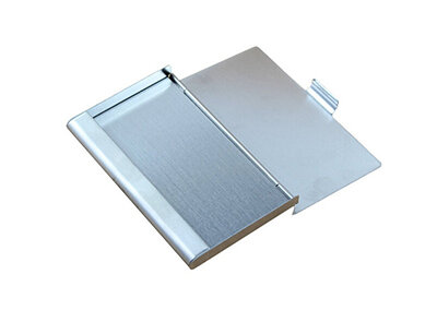 ビジネスidクレジットカードケース金属微粒子ボックスホルダーステンレス鋼ポケット9.3x5.7x0.7cm