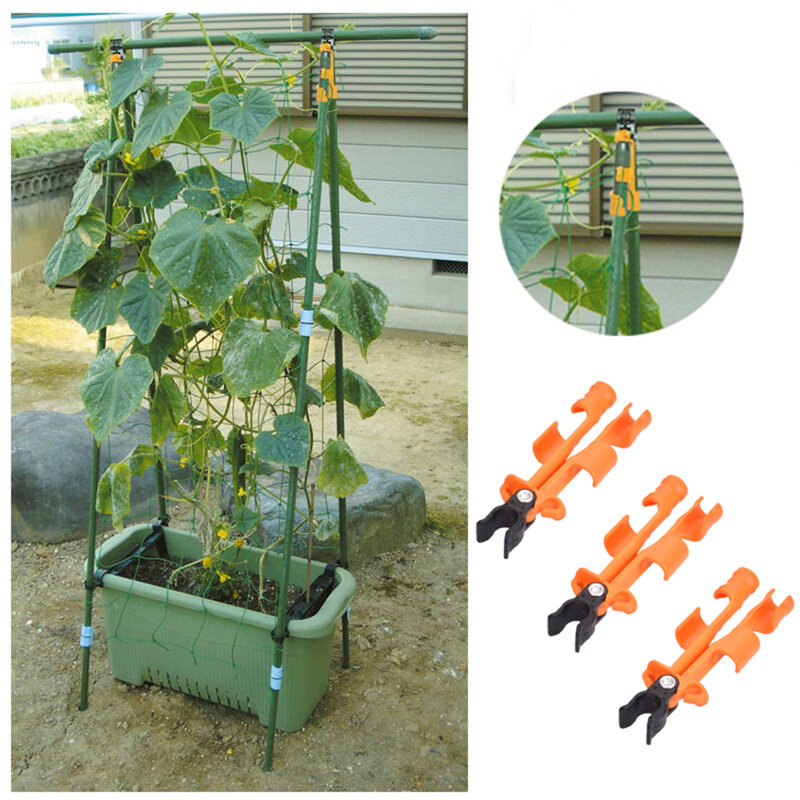 Soporte de planta tipo A, junta de conexión para jardinería, Conector de fijación de hebilla cruzada de plástico, 3 uds.