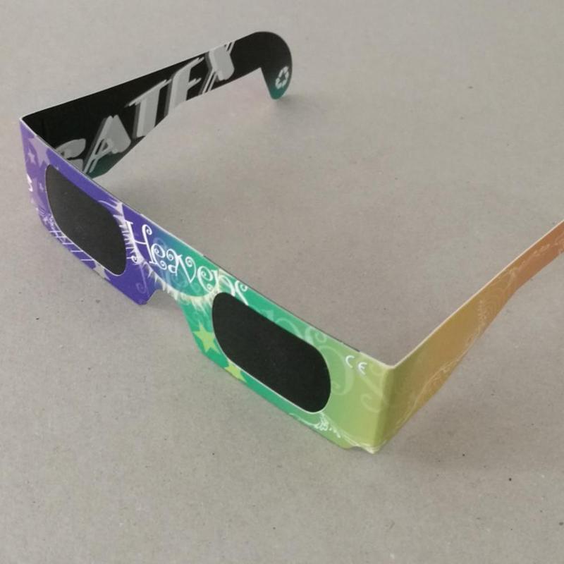 Gafas de papel con marco blanco para el verano, lentes con forma de Eclipse Solar, suministros de playa, accesorios