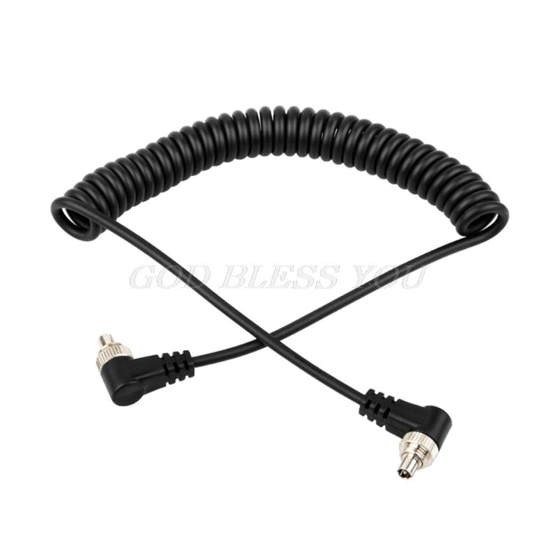 New M-M PC Sync Cord Male To Male Flash Spring Cable With Screw Lock For CANON NIKON Drop Shipping