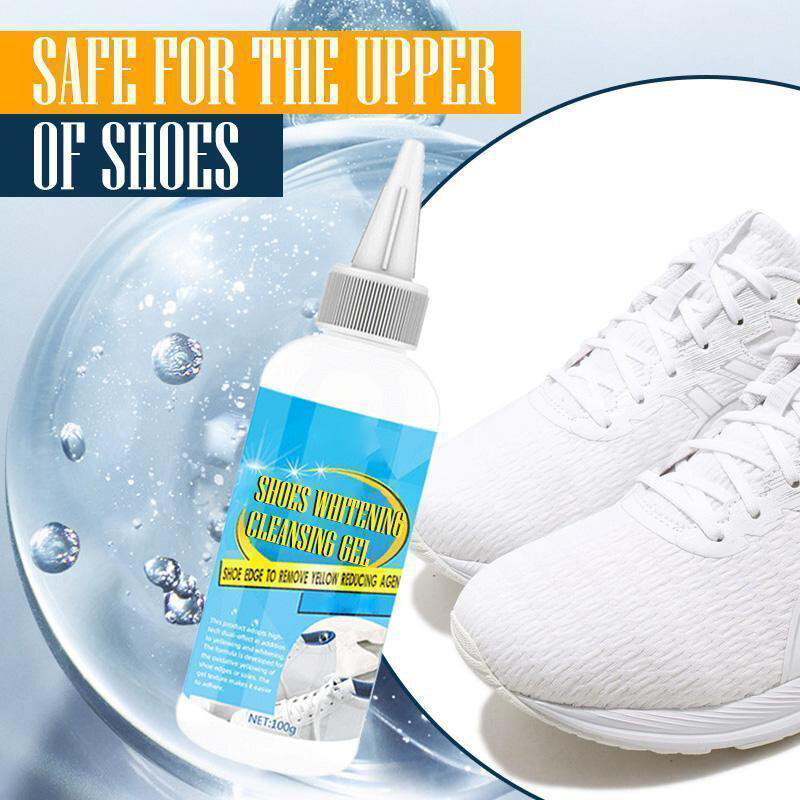 100G White Shoes Cleaner Shoes Whitening Cleansing Gel For Shoe Brush Shoe Sneakers Shoes Cleaning With Making Tape