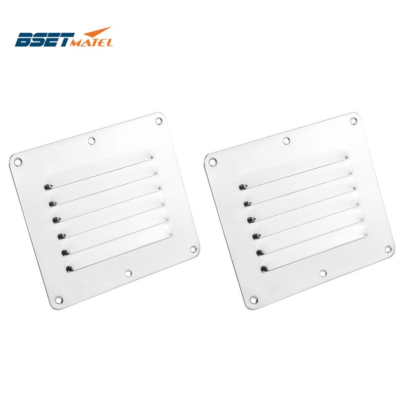 2PCS Marine Grade Stainless Steel 316 Boat Marine Square Air Vent Louver Vent Grille Ventilation Louvered Ventilator Grill Cover
