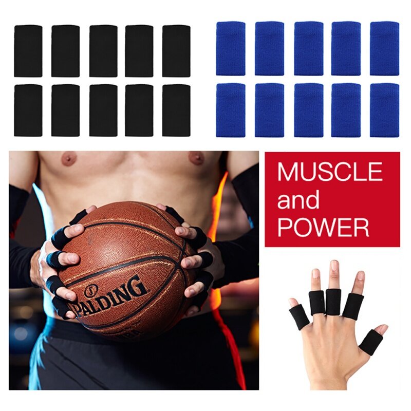 Protector de dedos para deportes al aire libre, mangas para dedos, protección para artritis, baloncesto, voleibol, 5 uds.