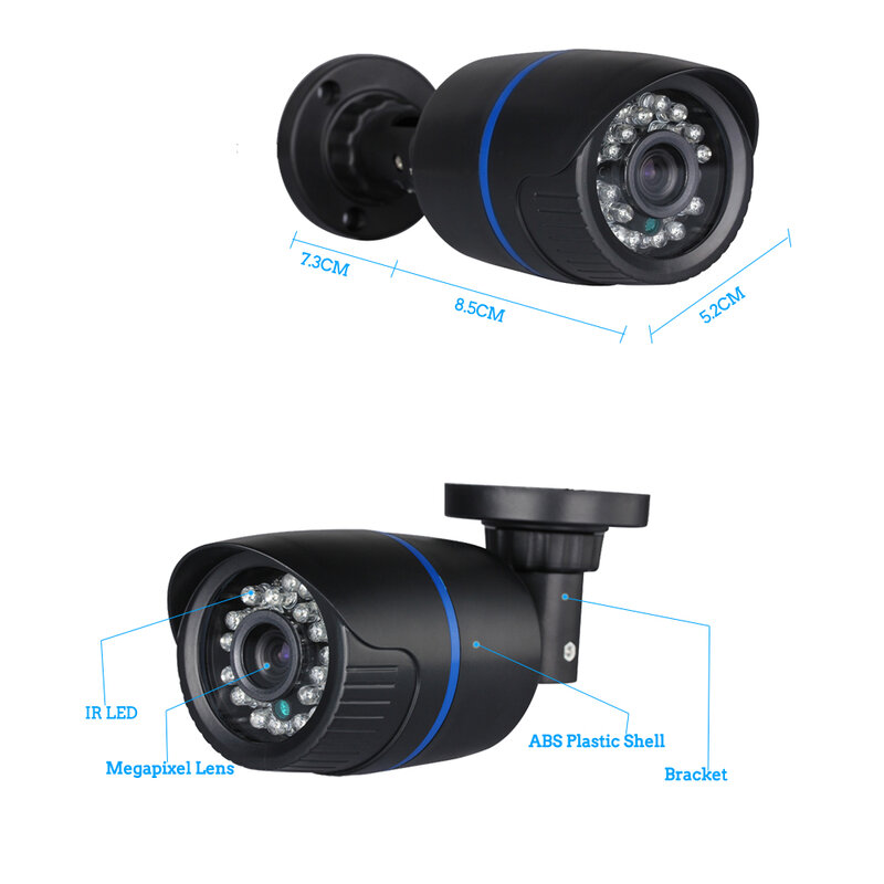 Hamrolte 5MP AHD Caméra 1/2.7 "SC5239 CMOS 3.6MM Grand Angle Lentille De Vision Nocturne Extérieure AHD Caméra Boîtier En Plastique ABS CCTV Caméra
