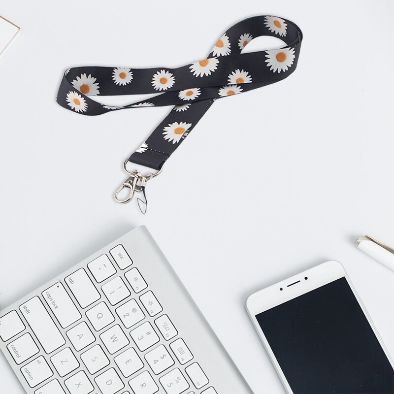 Lanyard Neck Strap Hang Touw Daisy Bloem Lanyards Voor Sleutels Voor Vrienden Telefoon Student Badge Houders Sleutelhangers