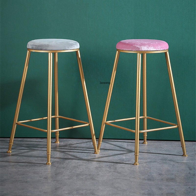 Składane krzesło barowe Nordic stołek na wysokiej stopce nowoczesna minimalistyczna listwa stołek z kutego żelaza Metal Ins rozrywka recepcja proste krzesło barowe s