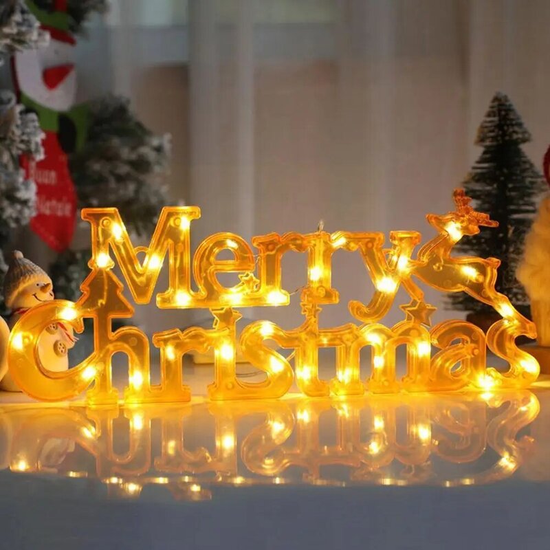 Christmas Letter Light Merry Christmas LED String Lights Christmas Garland Decoration Hanging Lights For Home Party Decor R0Q9