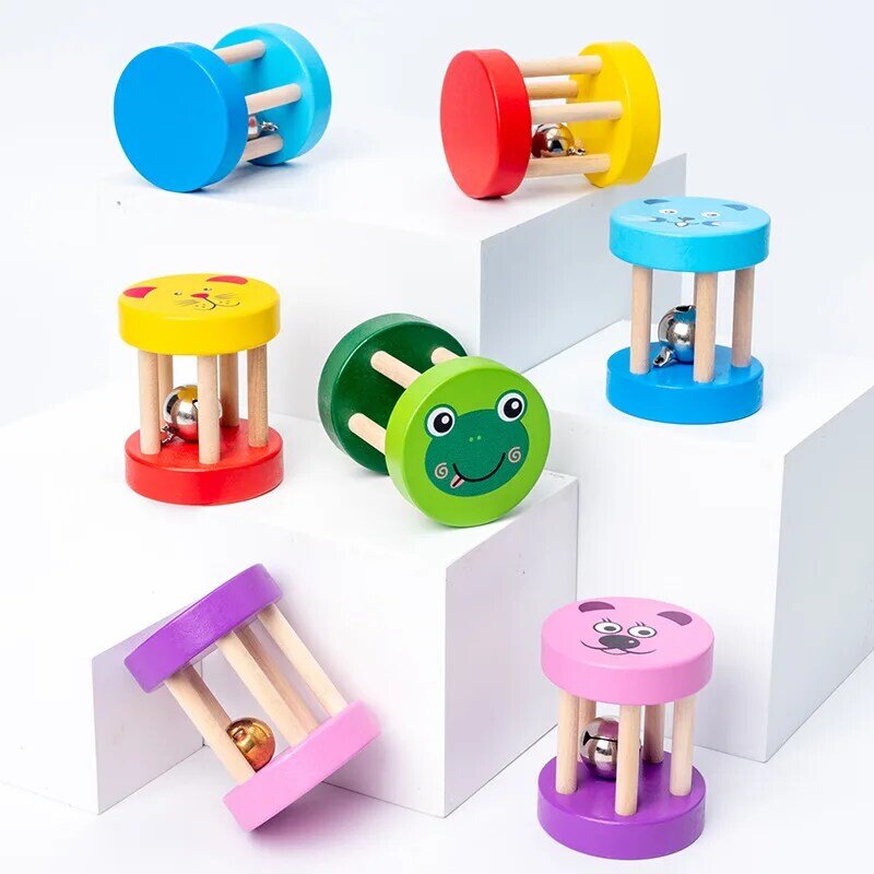 Giochi per bambini Montessori sonaglio in legno giocattolo per bambini Puzzle musica per bambini sonaglio sviluppo giocattolo per bambini 0 12 mesi