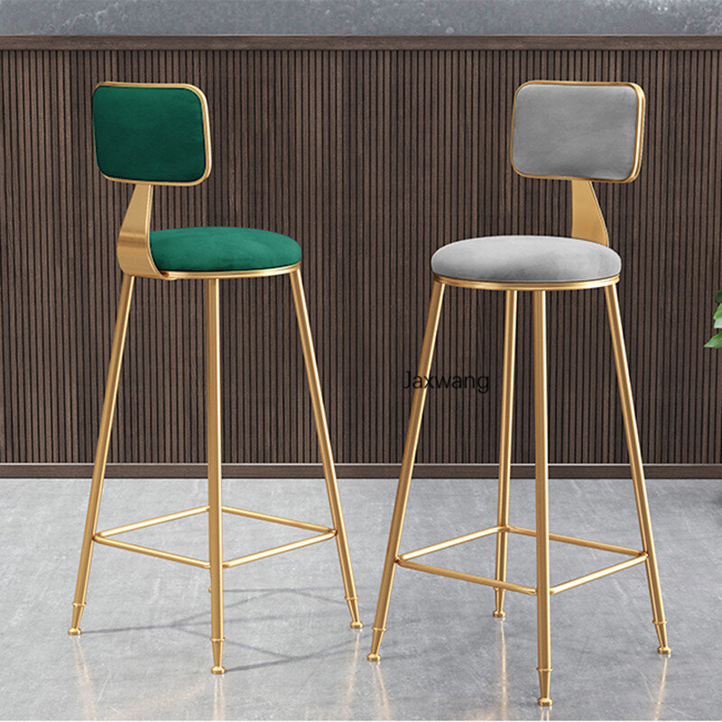 Nordic cadeiras de barra de luxo casa cadeira encosto moderno e minimalista pés altos fezes simples ferro forjado cadeira da barra do hotel moda fezes