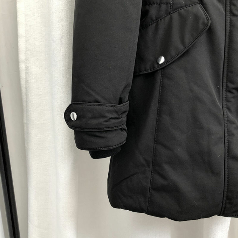 MGFashion – veste à capuche avec col en fourrure pour femme, Parka mi-longue, épaisse et chaude, en velours et noir, avec fermeture éclair, nouvelle collection hiver 2021