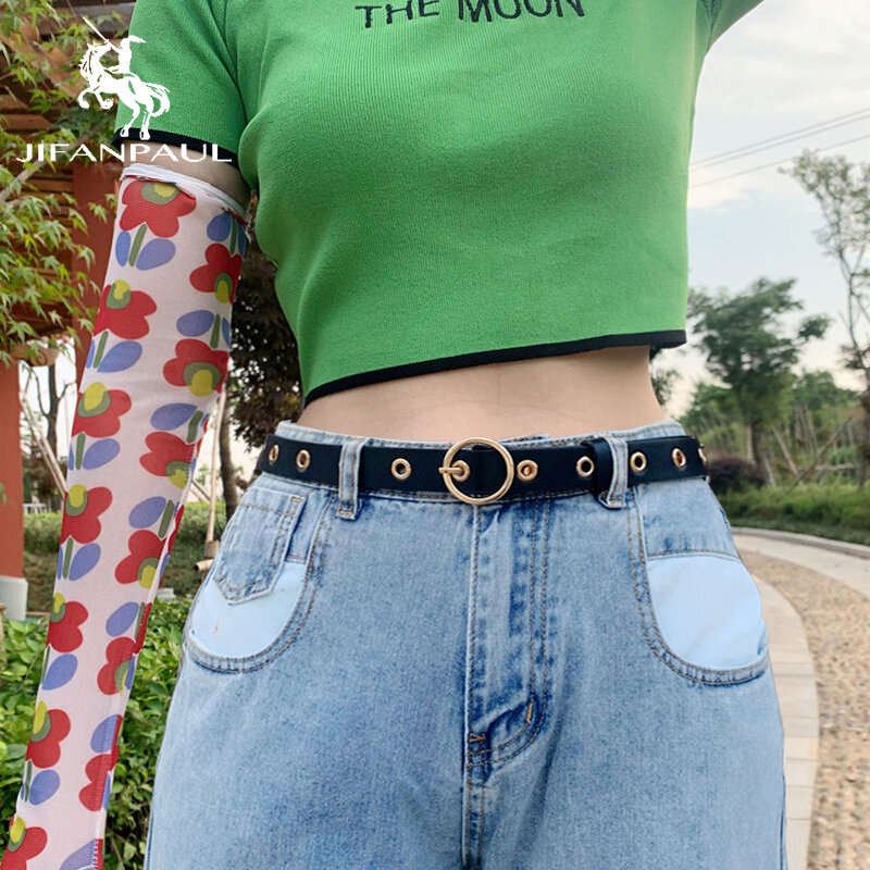 JIFANPAUL Damen luxus marke mode gürtel legierung pin schnalle dünnen gürtel süße schönheit verstellbaren gürtel jeans tragen passenden stücke