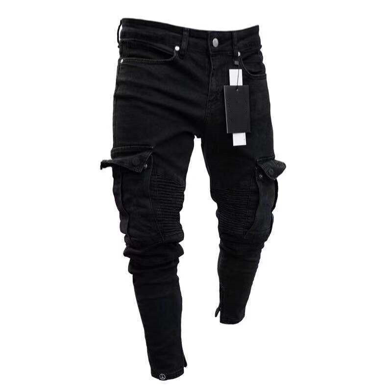 Calças de brim de brim de cintura alta masculina primavera verão namorado streetwear magro cacual designer calças jeans longas