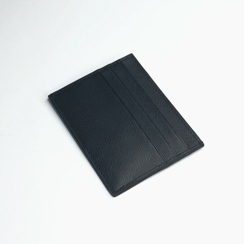 새로운 남자의 소 가죽 카드 소지자 지갑 비즈니스 Saffiano 삼각형 블랙
