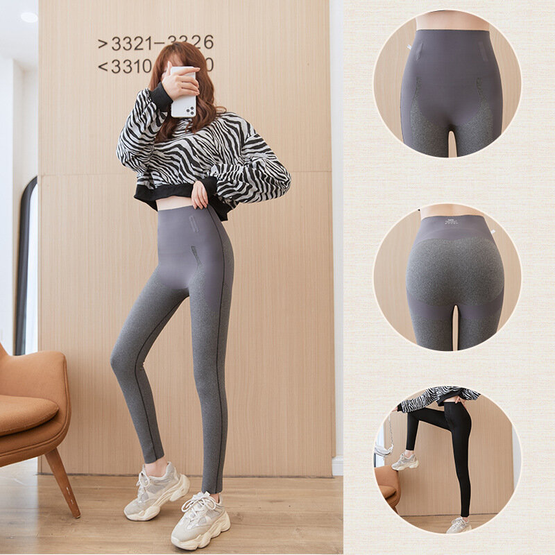Seamless Compression Winter Leggings for Women High Waist Velvet Tights Women's Thick Warm Pants Black Fleece Thermal Pantyhose