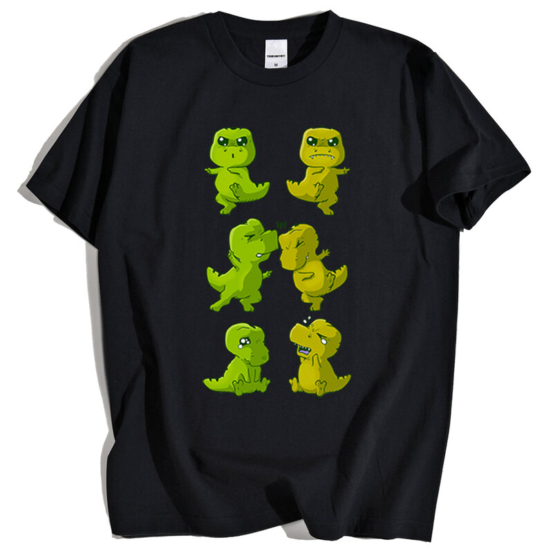 T Rex Fusion Dessins Animé Mignon Imprimés T-shirts Homme Lâche Hip Hop Hauts Crewneck Lâche Été Tshirt Mode Personnalité T-shirt Vêtements