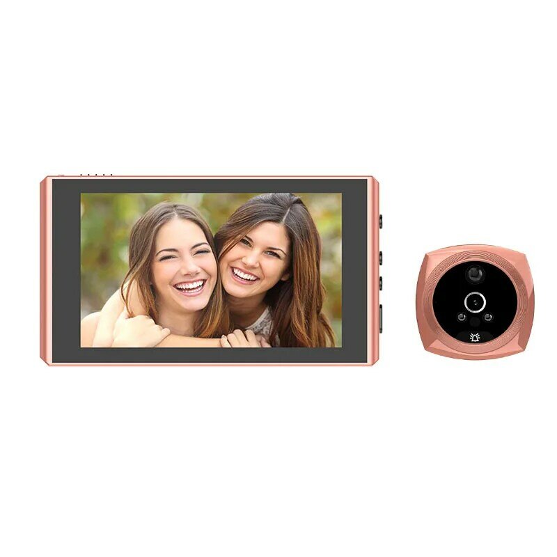 Bel Pintu Video Lubang Intip 4.3 Inci Penampil Pintu Layar Deteksi Gerakan Keamanan Rumah Monitor Perekam Suara & Video Bel Pintu Terlihat