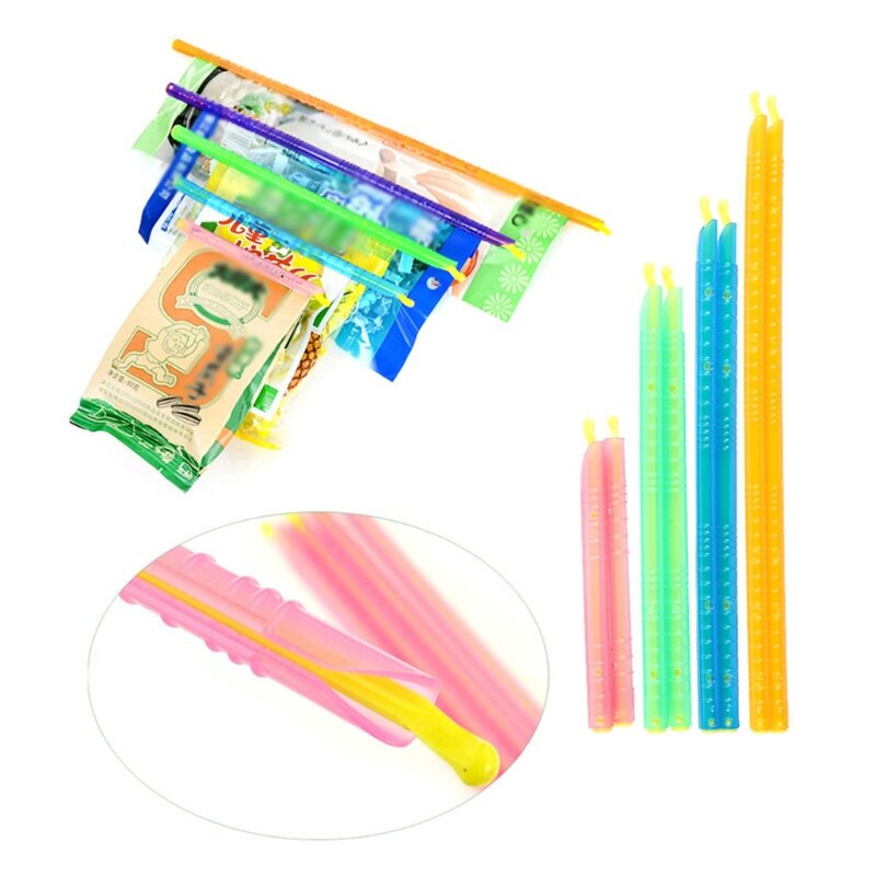 30Pcs 5 Colors Bag Sealer Closure Sticks Portable Food Saver Container Plastic Sealing Clips Fresh-Keeping Cookie