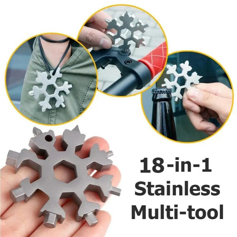 SALE 18 in 1 Snowflake Tool Card Combination Multifunctional Snowflake Screwdriver Snowflake Wrench Tool Snowflake Tool Card
