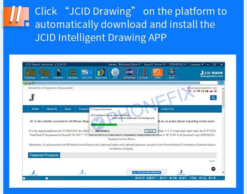 2020 JC Schematische darstellung Bitmap Online Konto JCID Intelligente Zeichnung Für iPhone Android Handy Schaltung integrierte Bitmap