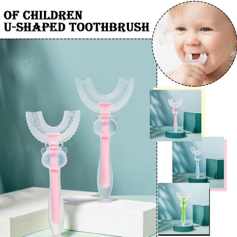فرشاة أسنان للأطفال على شكل حرف U فرشاة أسنان أسنان ذكية 360 درجة العناية بالفم تنظيف Barush الطفل التهيأ مجموعة العناية الصحية