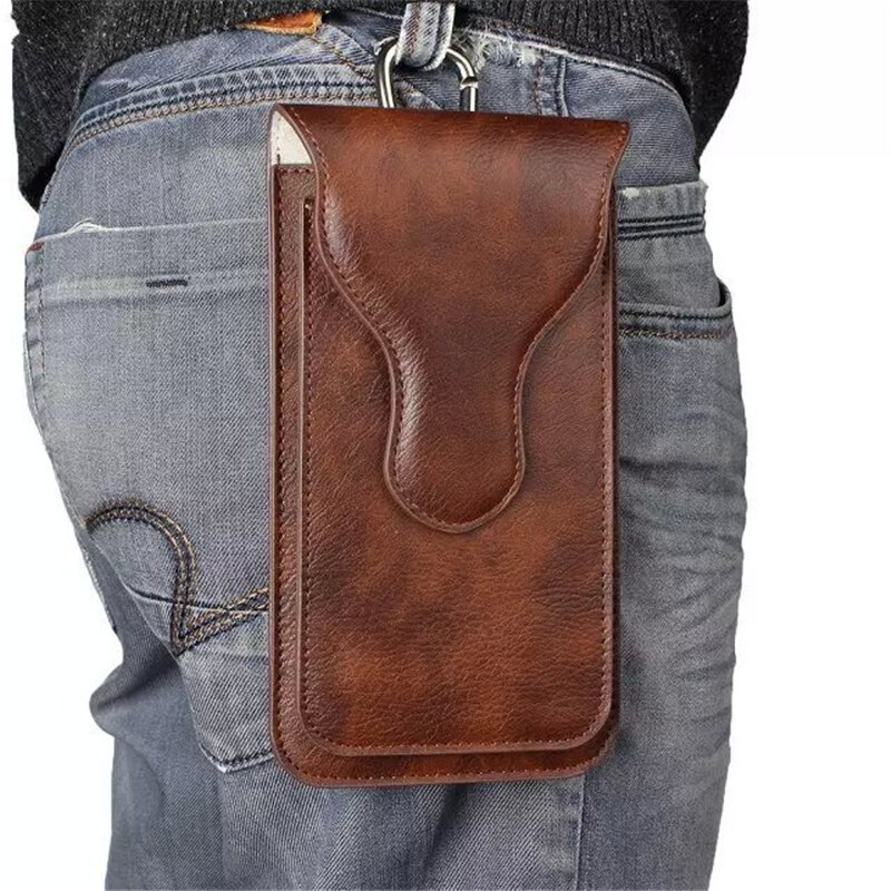 Uniwersalna skórzana torba na telefon komórkowy talia torba portfel etui na pasek na szyję pasuje do IPhone 12 11 Huawei P30 V20