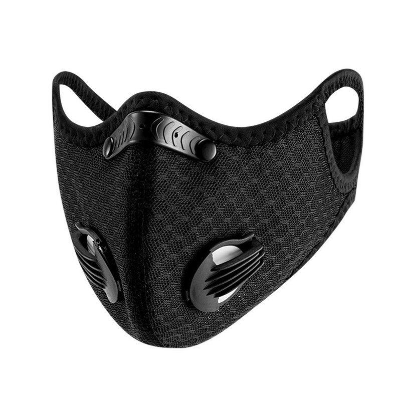 Maska z 4 podkładka zastępcza 2 zawory wydechowe oddychająca pół twarzy wielokrotnego użytku maska na twarz pokrywa do jazdy na rowerze Outdoor Working Essential