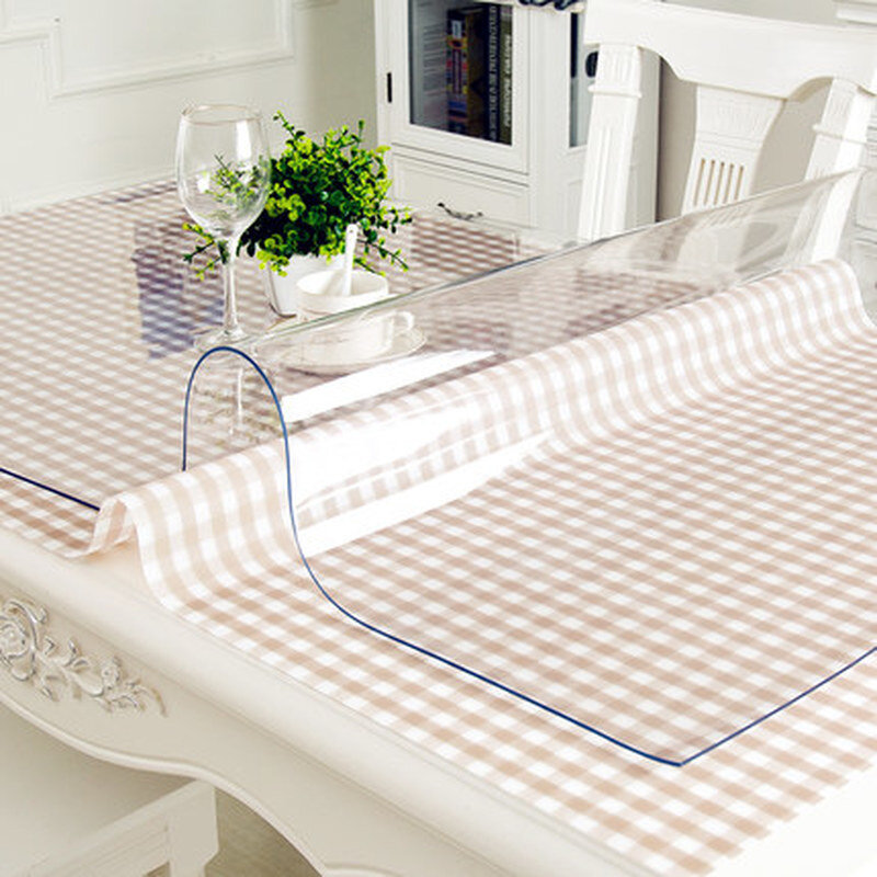 Toalha de mesa de toalha de mesa de pvc impermeável pano de mesa transparente esteira de cobertura de mesa padrão de cozinha pano de óleo de vidro pano macio 1.0mm