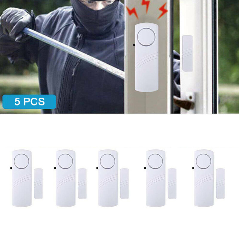 5pcs Wireless Burglar Security Alarm System Practical Magnetic Sensor Home Window Door Entry Mc Alarm Device Easy To Install