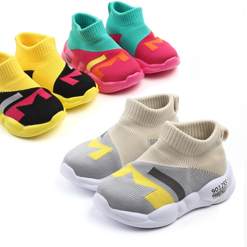 2021 novos sapatos da moda da criança meninas meninos malha sola macia tênis calçados esportivos não-deslizamento sapatos de bebê sapatos casuais respirável