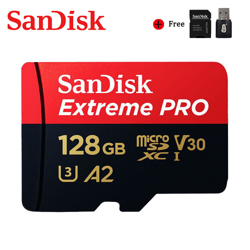 SanDisk – carte Micro SD Extreme Pro, 128 go/64 go/32 go/256 go/400 go, U3, V30, 4K, TF, mémoire Flash, pour téléphone