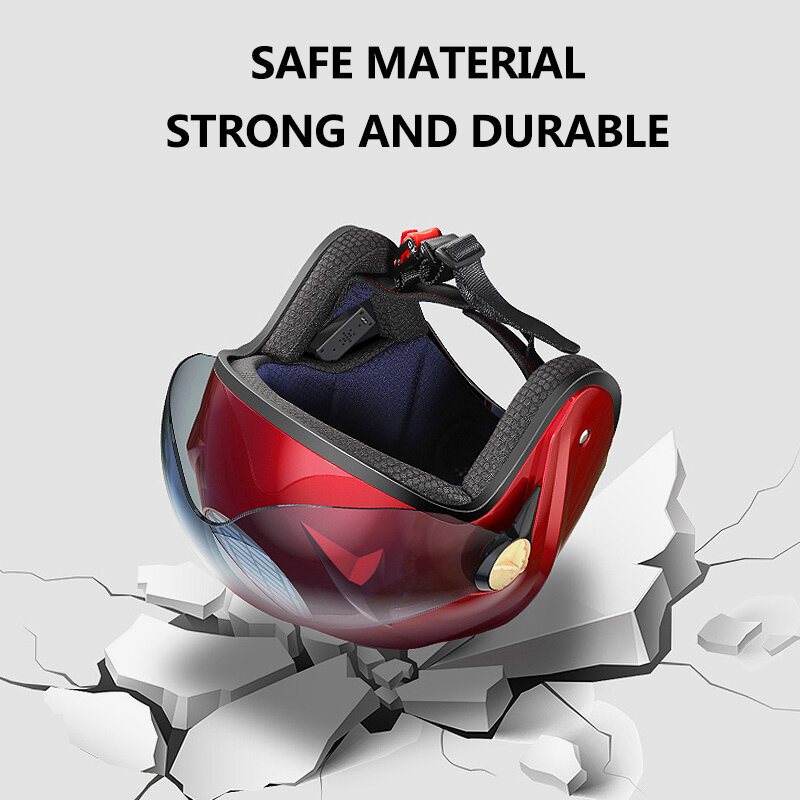 Helm Sepeda Motor Bluetooth Pintar Kompatibel Helm Off-Road Sepeda Gaya Antik Mobil Listrik dan Kipas Motocross Pengisi Daya Surya