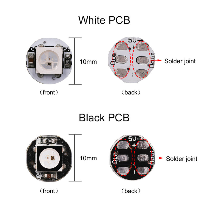 Mini Placa de píxeles LED RGB direccionable SK6812 1000 3535, disipador térmico de 5V, PCB negro/blanco, similar a WS2812B, 2-5050 Uds.