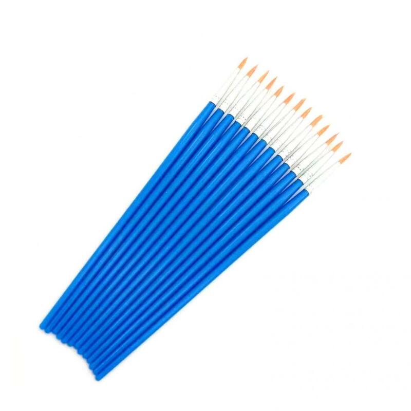 50 pz/set pennello da disegno pratico blu flessibile Versatile artigianato piatto Set di pennelli per la scuola pennelli ad olio pennello da disegno