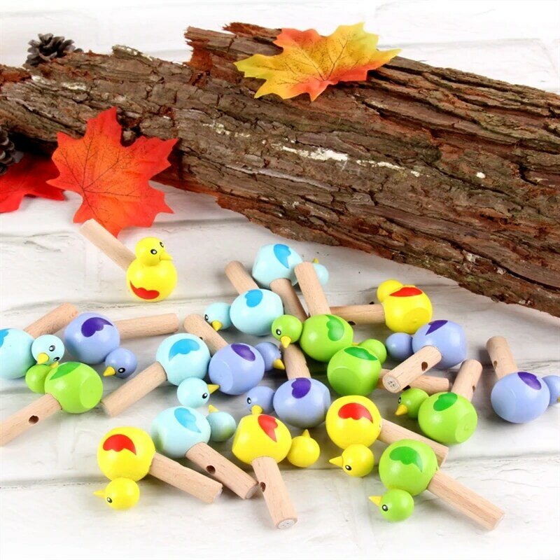 Pädagogisches Spielzeug Holz 3D Holz Vogel pfeife Tiere Trompete instrument spielzeug Ausgleich Gehirn Musical Spielzeug Baby Spielzeug